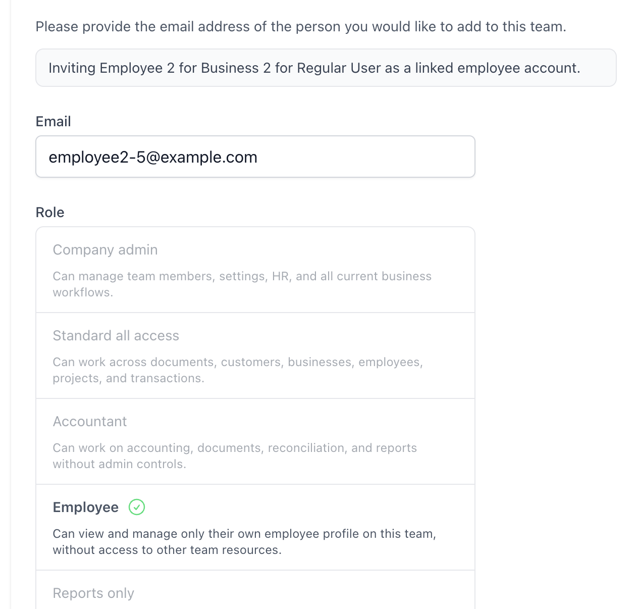 Invite employees without giving broad access