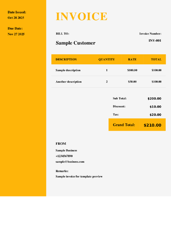 Delivery Note template