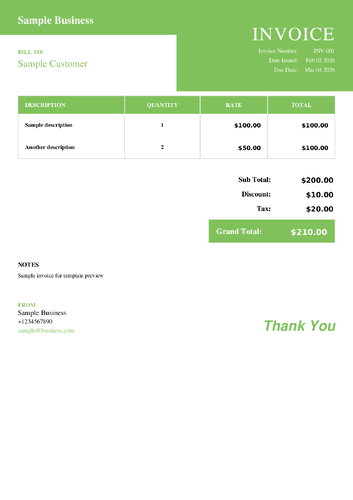 Modern Receipt template